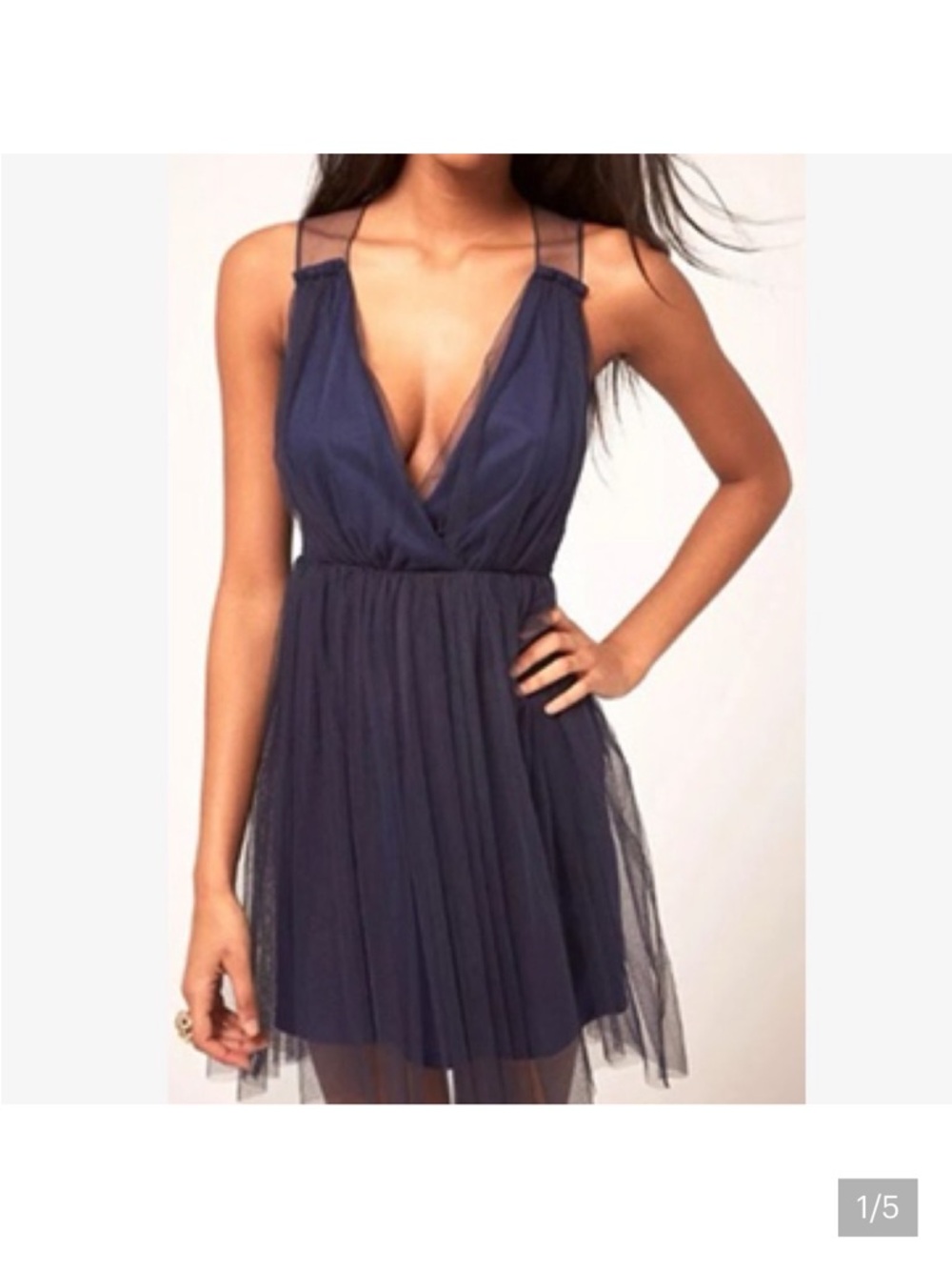 {ASOS} navy tulle dress
